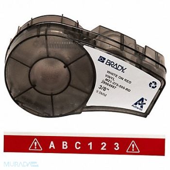 BRADY E7622 Label Cartridge White/Red 21 ft L, 3PXV9