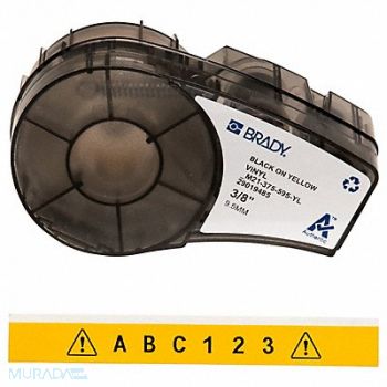 BRADY E7622 Label Cartridge Black/Yellow 21 ft L, 3PXX7