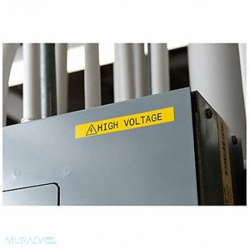 BRADY Label Vinyl Color Yellow 1/2 W, 803TX7