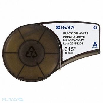 BRADY Label Cartridge Black/White 0.645 W, 3PXV8