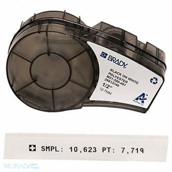 BRADY Label Cartridge Blck/Wht 1/2 in W, 3PXY2