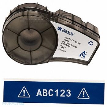 BRADY E7626 Label Cartridge White/Blue 3/4 in W, 3PXU4