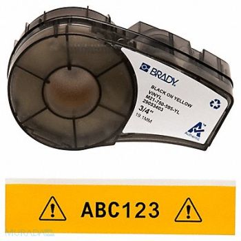 BRADY E7626 Label Cartridge Black/Yellow 3/4 in W, 3PXX9