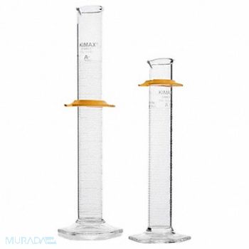 KIMBLE Graduated Cylinder 375mm H 500mL PK4, 52NJ71