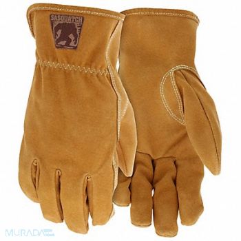 MCR SAFETY Leather Work Glove PK 12, 801C09