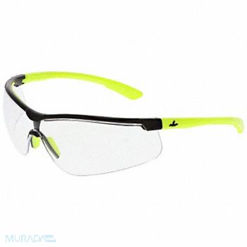 MCR SAFETY Safety Glasses PC Hi-vis Lime Uni, 801W39