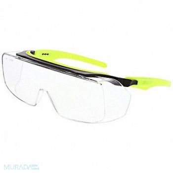 MCR SAFETY Safety Glasses PC Hi-vis Lime Uni, 801W45