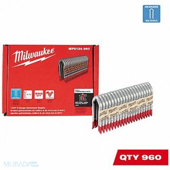 MILWAUKEE Galvanized Staples 1-3/4 in Leg Length, 794JX9