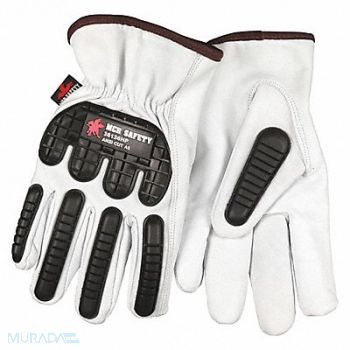 MCR SAFETY Leather Gloves White XL PK12, 60HR34