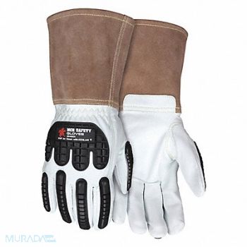 MCR SAFETY Leather Gloves White XL PK12, 60HR28