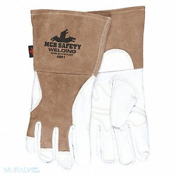 MCR SAFETY Welding Leather Glove Brown/White XL PR, 60HP70