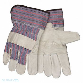 MCR SAFETY Leather Gloves Beige L PK12, 26J609