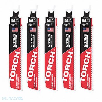 MILWAUKEE Reciprocating Saw Blades PK5, 55ZK51