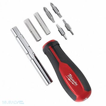 MILWAUKEE Multi-Bit Screwdriver NumBits 9, 406R66