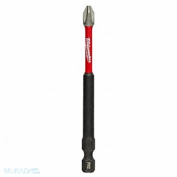 MILWAUKEE Insert Bit 1/4 Phillips #2 3-1/2, 5EAX9