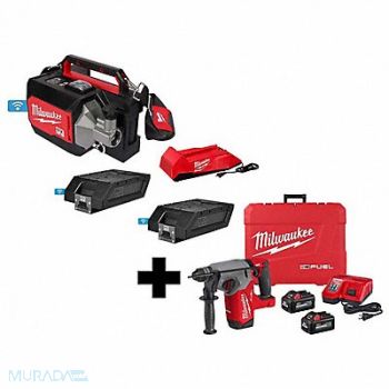 MILWAUKEE MX Concrete Vibrator w M18 Rotary Hammer, 385XK6
