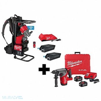 MILWAUKEE MX Concrete Vibrator w M18 Rotary Hammer, 385XK4