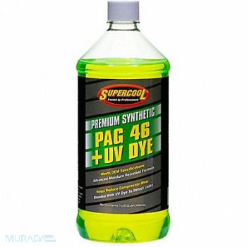 SUPERCOOL A/C Comp Lube UV Dye 32 Oz Flsh Pnt 442F, 4LTR5