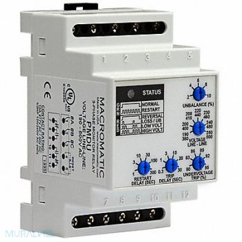 MACROMATIC Phase Monitor Relay 190-500VAC DIN DPDT, 45LU85