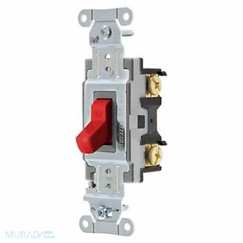 HUBBELL Wall Switch 20A Red 1 HP 1-Pole Switch, 49YL61