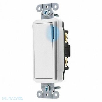 HUBBELL Illminatd Wall Swtch 1-Pole 20A Wht 120V, 5Z795