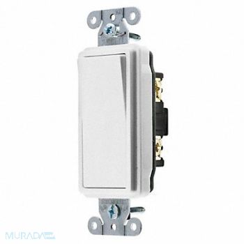 HUBBELL Wall Switch 20A White 1 HP 4-Way Switch, 49YL60