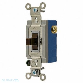 HUBBELL WIRING DEVICE-KELLEMS Wall Switch 1-Pole 120/277V 15A Brown, 3D367