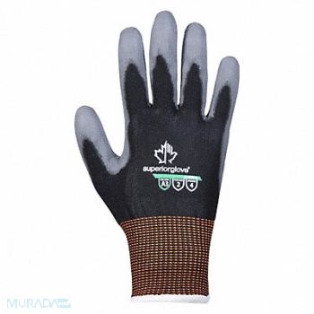 SUPERIOR GLOVE Blk Nyln/Stl Glv Pu Ctd 10 PR, 32HR98