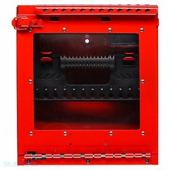 MASTER LOCK Group Lockout Box Hinged Red StnlssSteel, 436N26