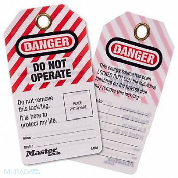 MASTER LOCK Photo ID Danger Tags PK12, 20JE18
