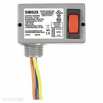 FUNCTIONAL DEVICES INC / RIB Prewired Rocker Switch SPDT 20A@277VAC, 21AM51