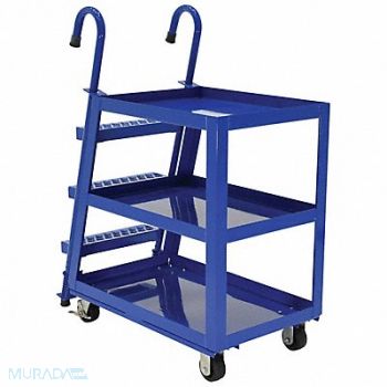 GRAINGER APPROVED Stock Picking Ladder Cart 1000 lb Blue, 4ZD44