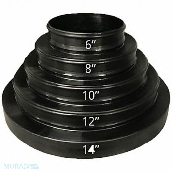 AMERICAN LOUVER Neck Reducer Round Plastic 14 Dia PK10, 54ZF42