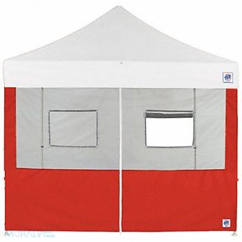 E-Z UP Food Booth Middle Zipper Sidewall Red, 800J84