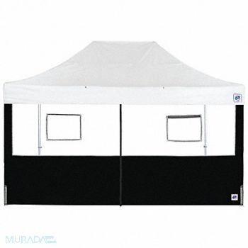 E-Z UP Food Booth Middle Zipper Sidewall Black, 800J87