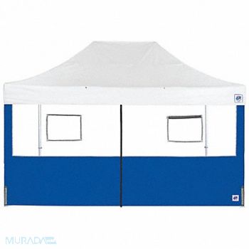 E-Z UP Food Booth Middle Zipper Sidewall Blue, 800J89