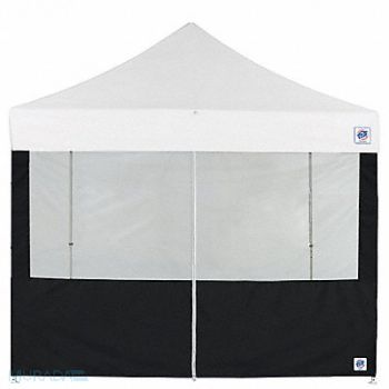 E-Z UP Food Booth Middle Zipper Sidewall Black, 800J93