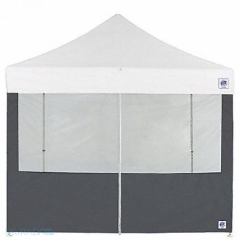 E-Z UP Food Booth Middle Zipper Sidewall Gray, 800J97