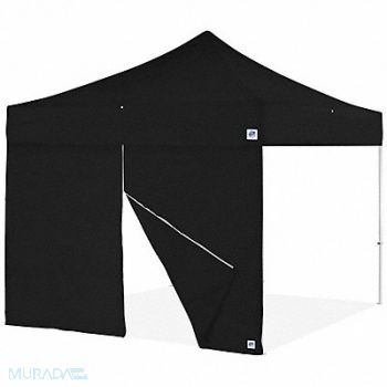 E-Z UP Food Booth Middle Zipper Sidewall Black, 800JF5