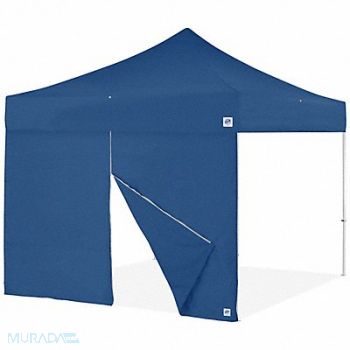 E-Z UP Food Booth Middle Zipper Sidewall Blue, 800JF8