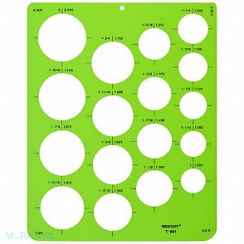 WESTCOTT Stencil/Drawing Template Circle Arrw PVC, 26CT68