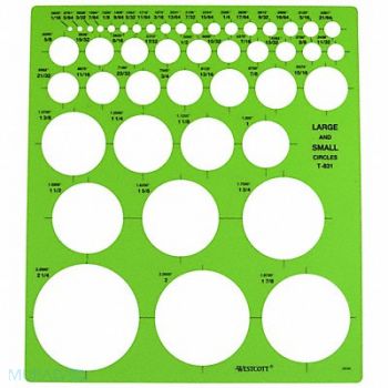 WESTCOTT Stencil/Drawing Template Circle Arrw PVC, 26CT72