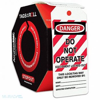ACCUFORM Danger Tag By The Roll 6-1/4X3 PK100, 772K23