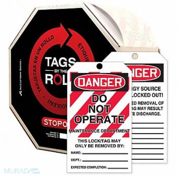 ACCUFORM Danger Tag By The Roll 6-1/4X3 PK250, 772K49