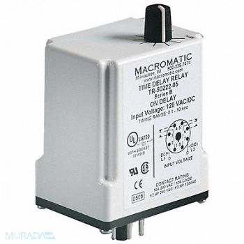 MACROMATIC H7833 Time Delay Relay 240VAC 10A DPDT 3 sec., 33VA98