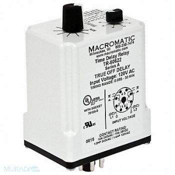 MACROMATIC H7840 Time Delay Relay 120VAC/DC 10A DPDT, 5WMJ9
