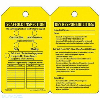 ACCUFORM Inspection Tag 5-3/4 x 3-1/4 PK25, 43Z265