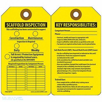 ACCUFORM Inspection Tag 5-3/4 x 3-1/4 PK25, 43Z267