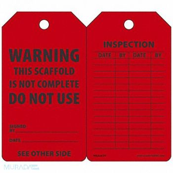 ACCUFORM Safety Tag 5 3/4in H 3 1/4in W PK25, 43Z274