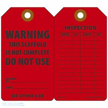 ACCUFORM Sfty Tag 5 3/4in H 3 1/4in W Plstc PK25, 43Z276